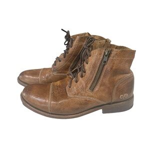 Bed Stu Tan brown women’s Leather Lace-Up Boots
